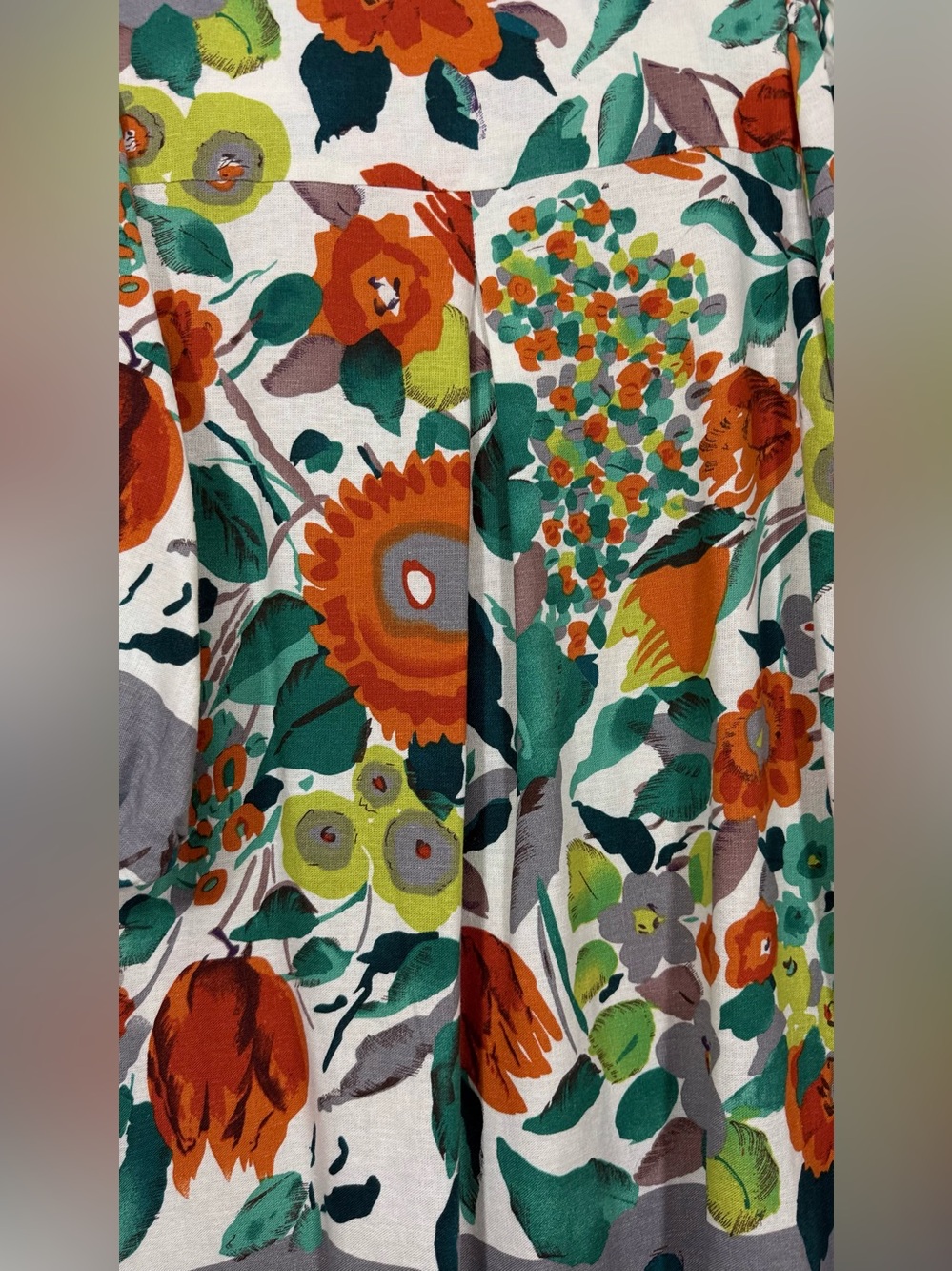Cynthia Rowley Green, Orange & Gray Floral Midi Dress - Picture 4 of 16